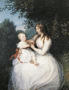 Erik Pauelsen Portrait of Friederike Brun with her daughter Charlotte sitting on her lap china oil painting artist